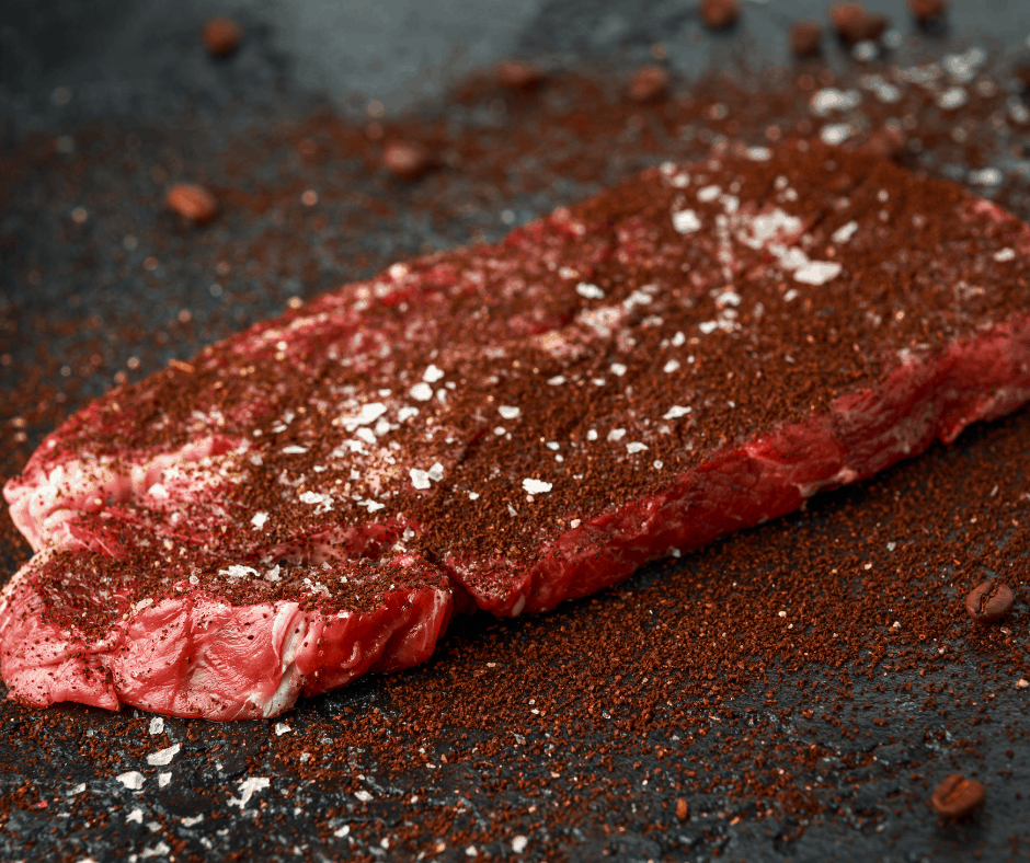 steak with coffee rub