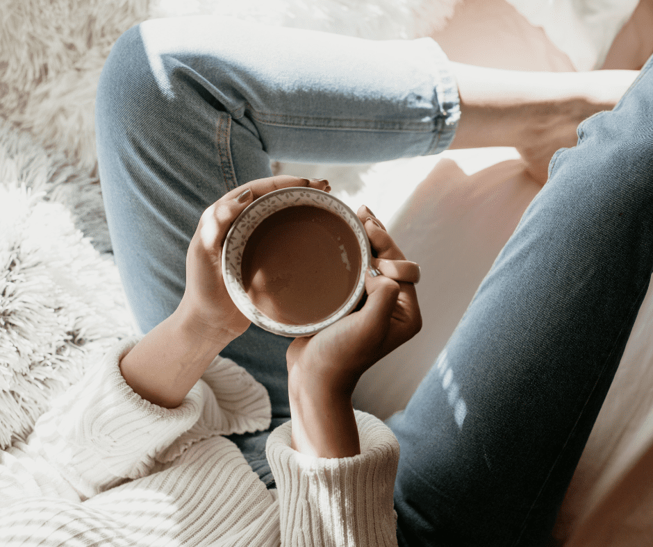 woman drinking espresso