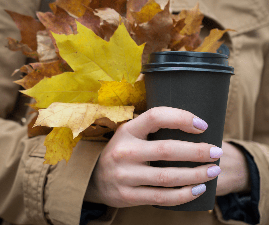 maple leaves and coffee